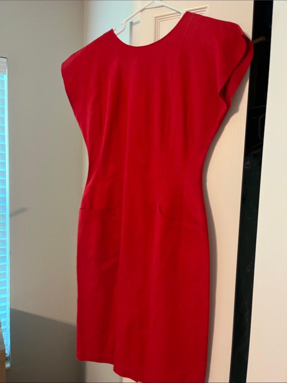 Avon Bright Red Midi Dress - Cap Sleeve Sheath